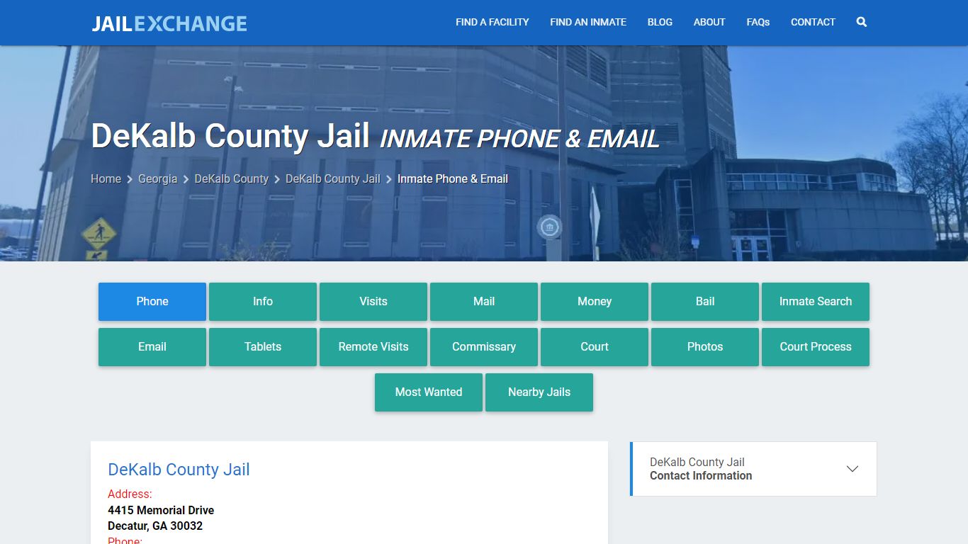 Inmate Phone - DeKalb County Jail, GA - Jail Exchange