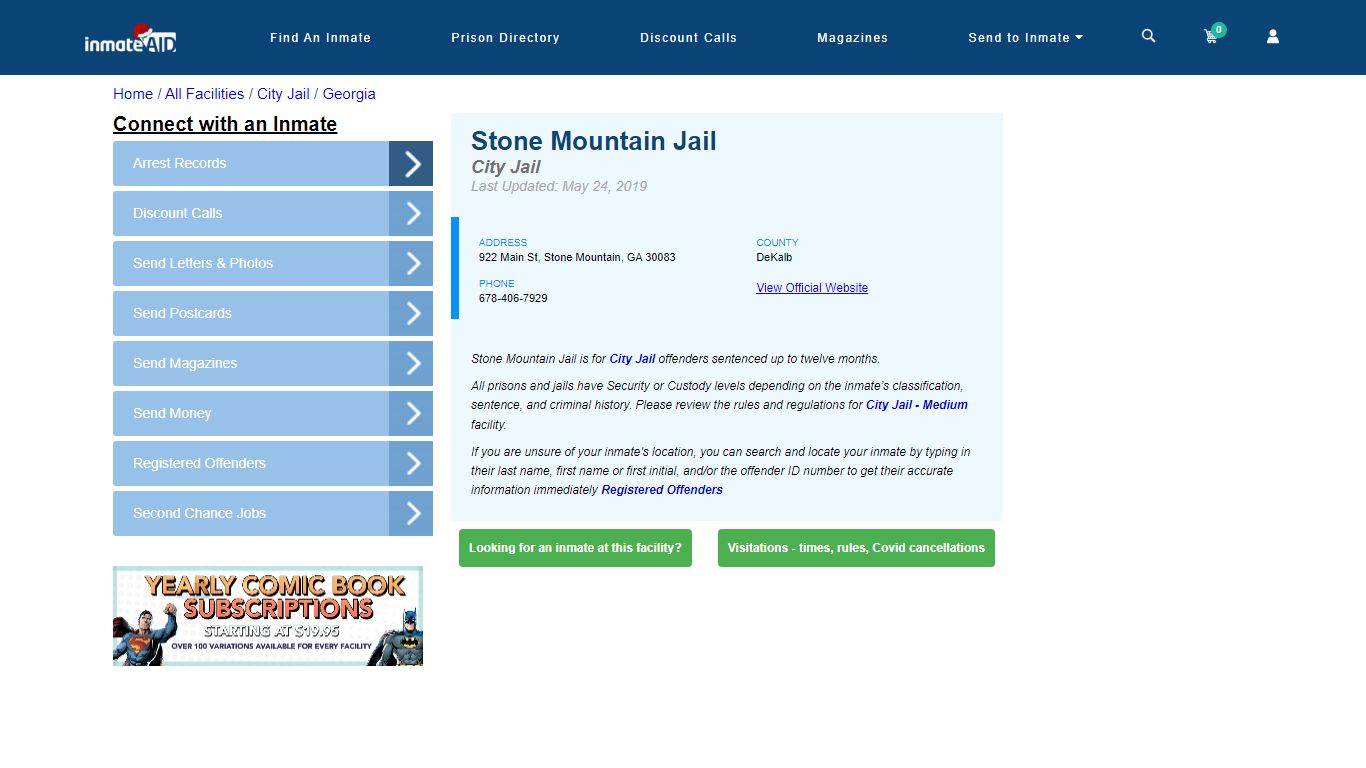 Stone Mountain Jail | Inmate Locator