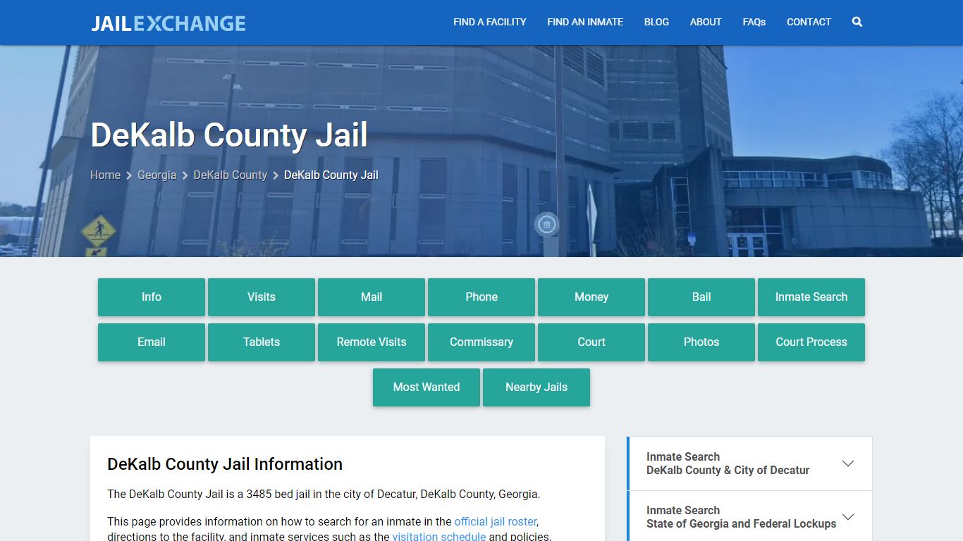 DeKalb County Jail, GA Inmate Search, Information